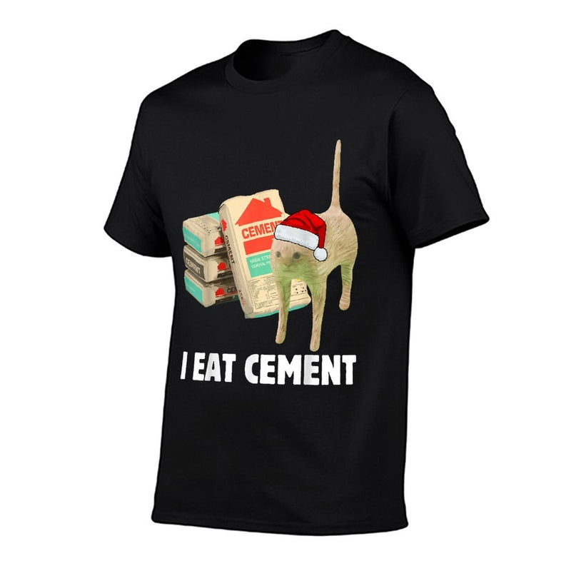 I Eat Cement Funny Cat Meme Christmas Pajamas Cursed Memes  Quick-drying T-Shirt