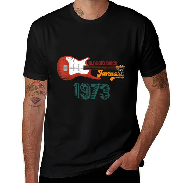 Classic Since January 1973 50th Birthday Guitar Lovers  Odor-resistant T-Shirt