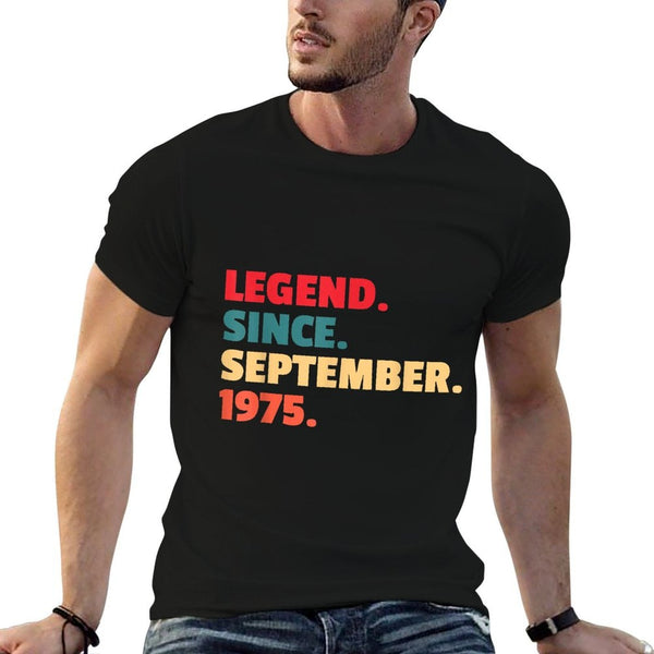 50th Birthday Legend Since September 1975 Retro  Tagless Design T-Shirt