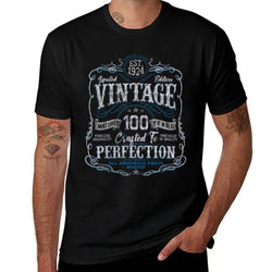 Vintage 1924 Limited Edition 100 Year Old 100th Birthday  Rolled Sleeves T-Shirt