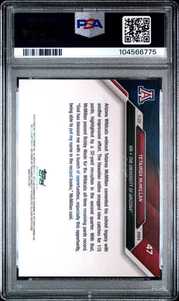 Graded 2024 Topps Bowman U Now Tetairoa McMillan #47 Gold 1/1 Rookie RC Football Card PSA 9 Mint