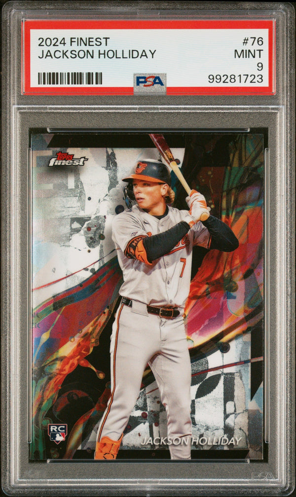 Graded 2024 Topps Finest Jackson Holliday #76 Rookie RC Baseball Card PSA 9 Mint