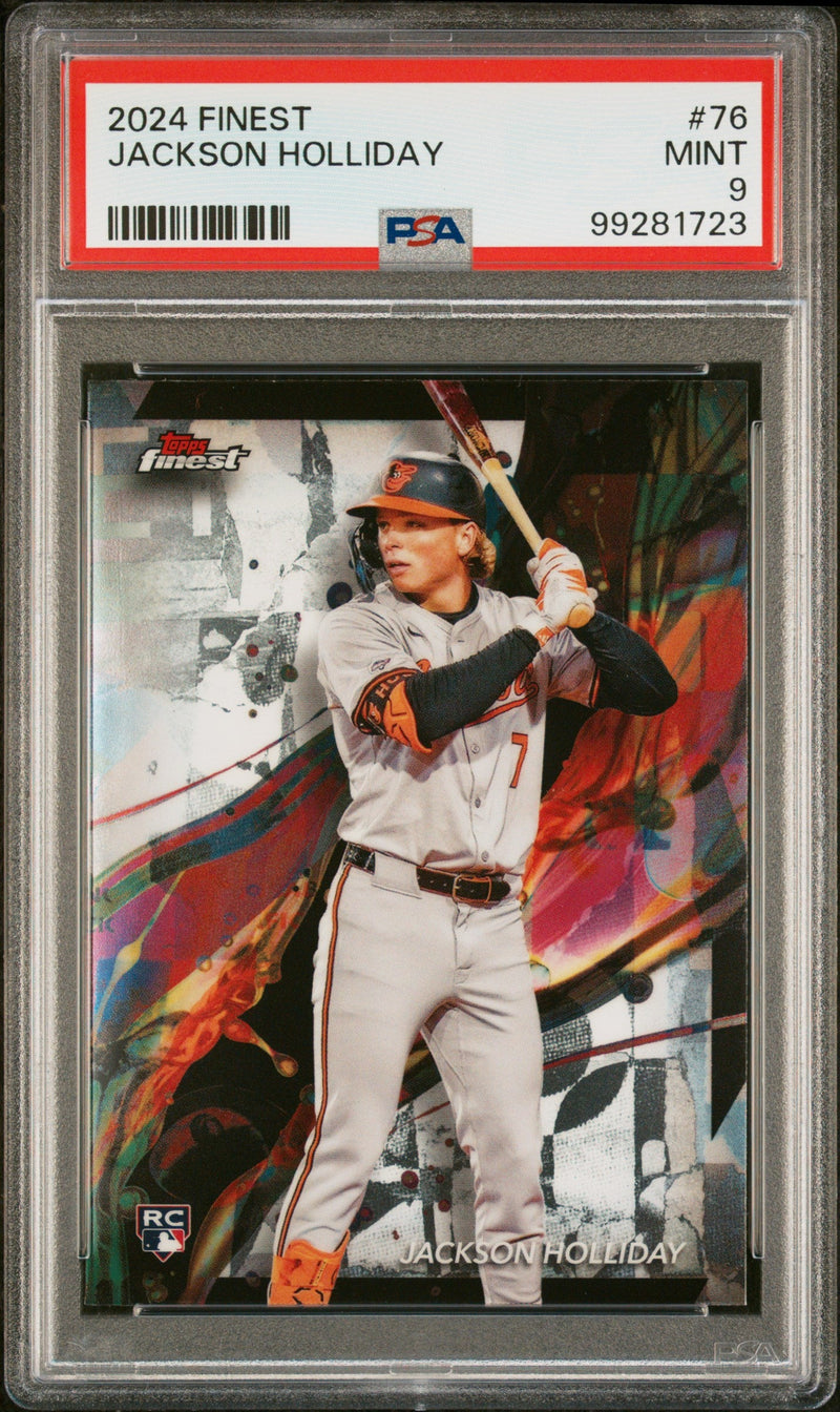 Graded 2024 Topps Finest Jackson Holliday #76 Rookie RC Baseball Card PSA 9 Mint