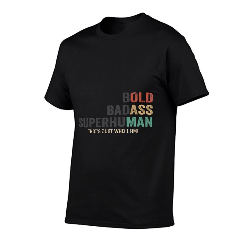 Bold Badass Superhuman Funny Sarcastic Old Man Fathers Day  Oversized Silhouette T-Shirt