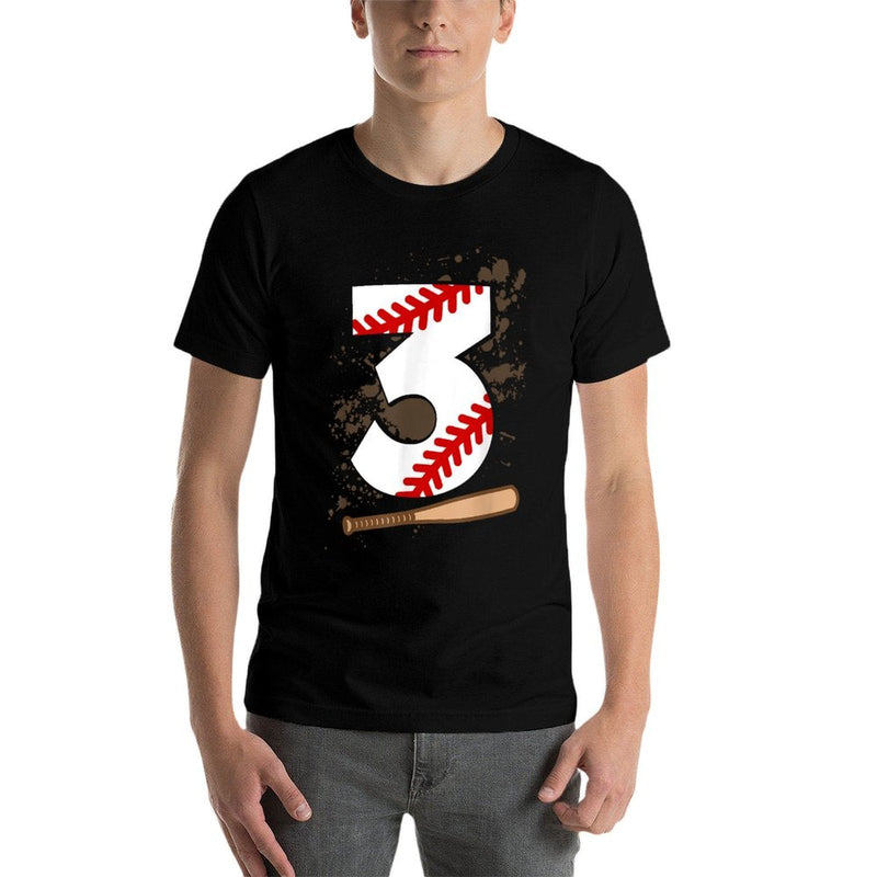 3rd Birthday Baseball 3 Years Old Baseball  Stretchy T-Shirt