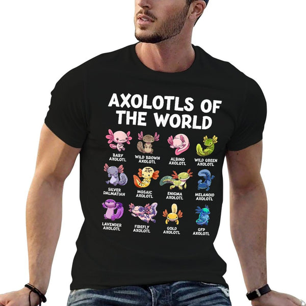 Axolotl Kawaii Axolotls of The World Funny Axolotl Animals Comfortable T-Shirt