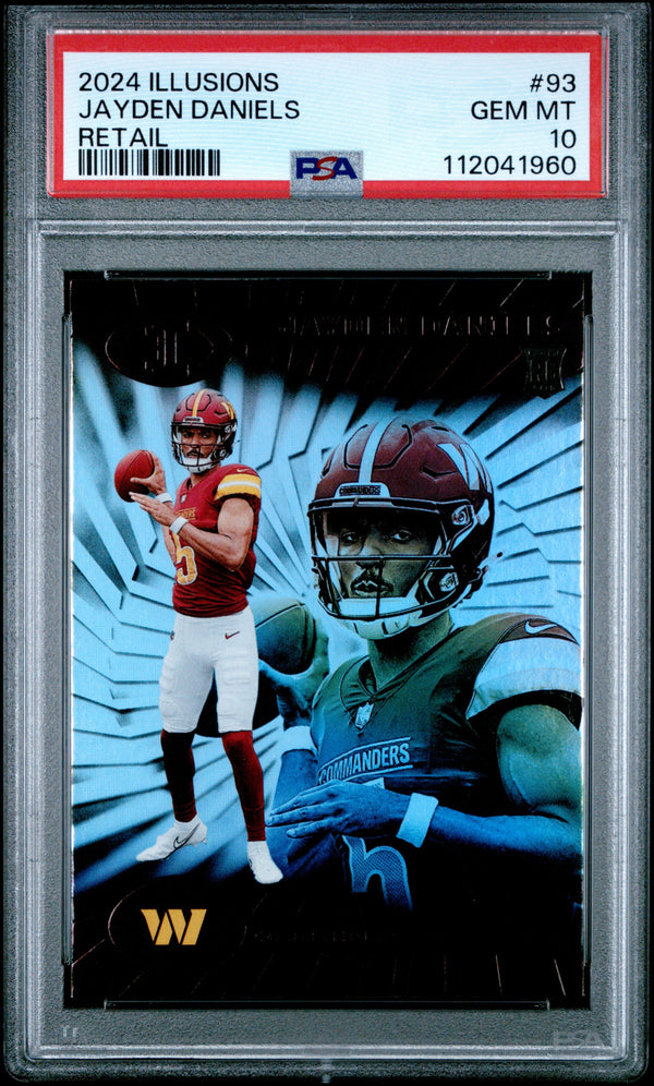 Graded 2024 Panini Illusions Jayden Daniels #93 Retail Rookie RC Football Card PSA 10 Gem Mint