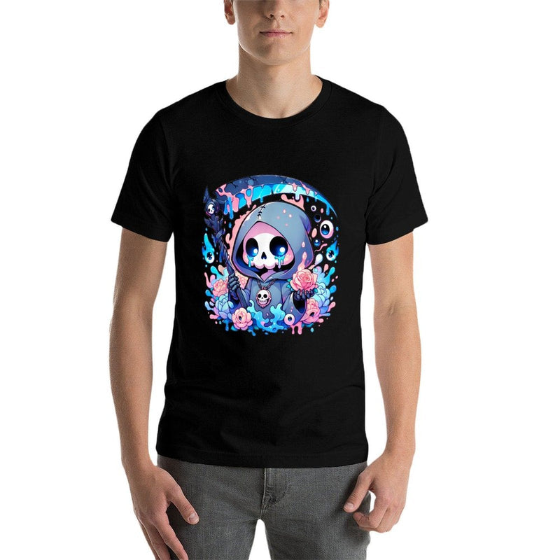Cute Kawaii Pastel Goth Reaper  Fade-proof Color T-Shirt