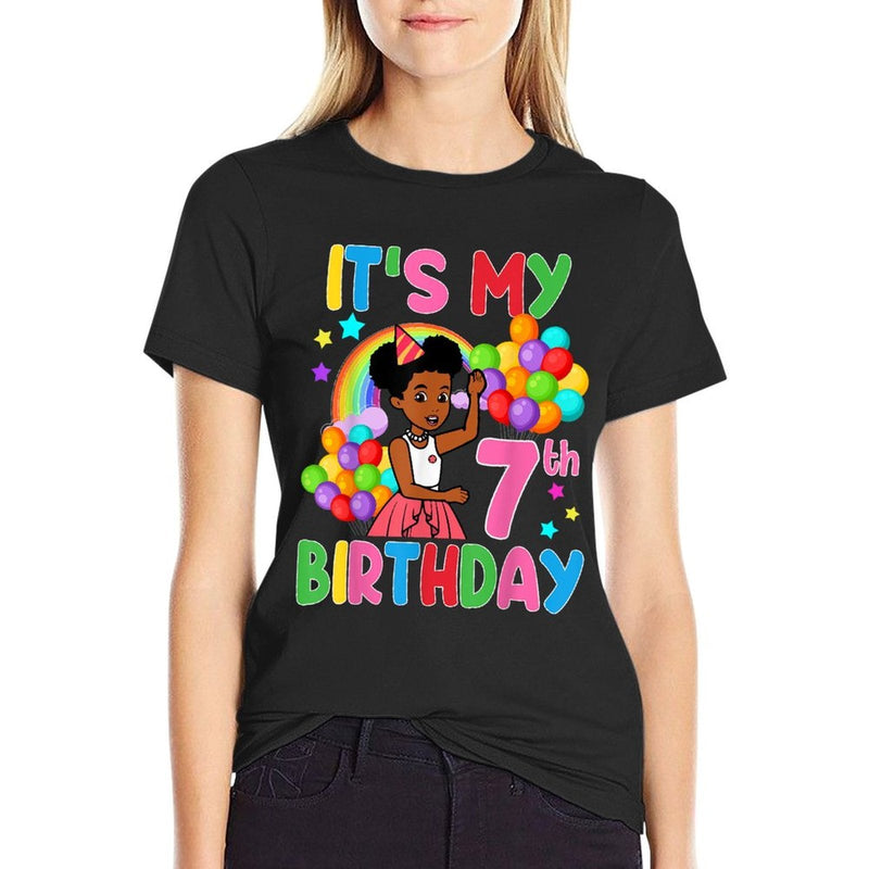 Kids It's My 7th Birthday Gracie's Corner Seven Years Old Comfortable T-Shirt