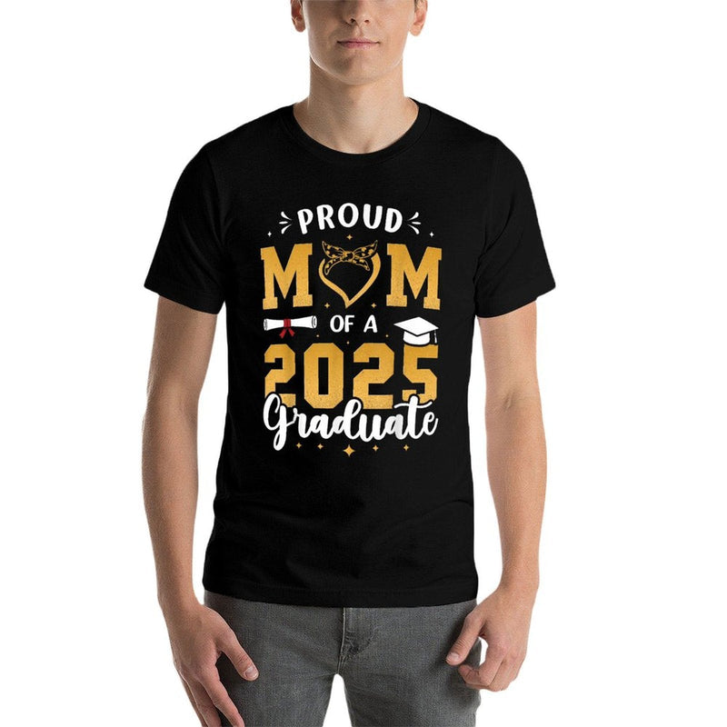 Proud Mom of A 2025 Graduate Graduation Mother  Rolled Sleeves T-Shirt