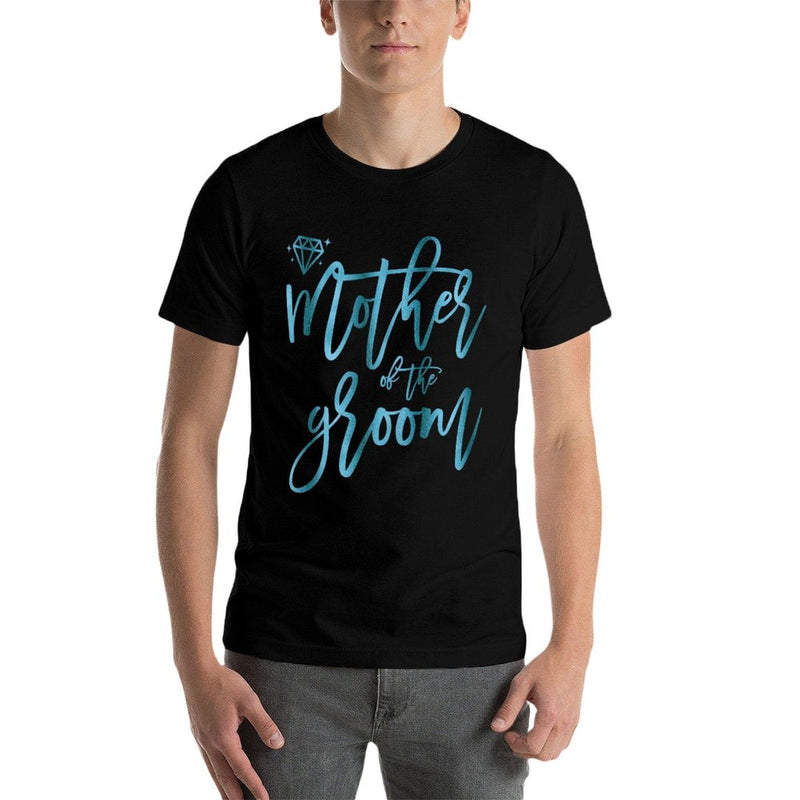 Womens Bridal Partys Teal Mother Of The Groom Cute  Summer-ready Fabric T-Shirt