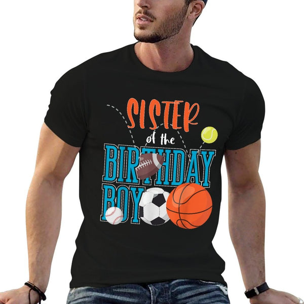 Sister Of The Birthday Boy Sports Matching Family  Polyester Blend T-Shirt