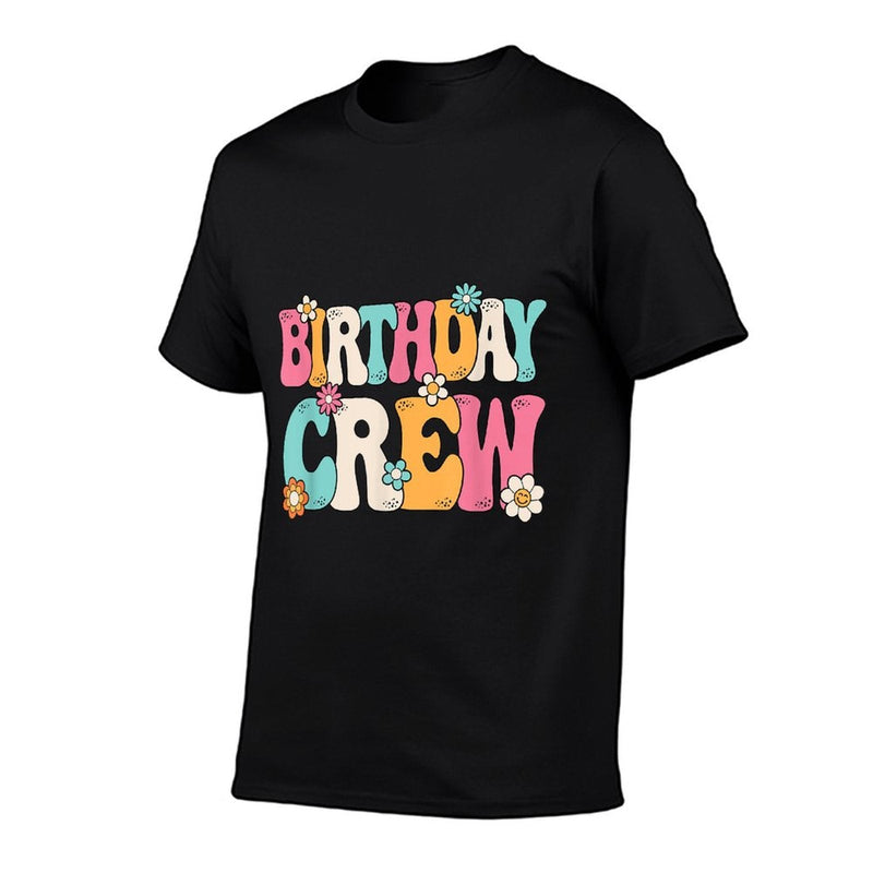 Groovy Birthday Crew Men Women Boys Girlsns Kids  Polyester Blend T-Shirt