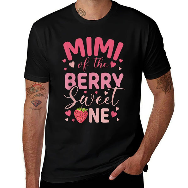 Mimi Of The Berry Sweet One Strawberry First Birthday  Tagless Design T-Shirt