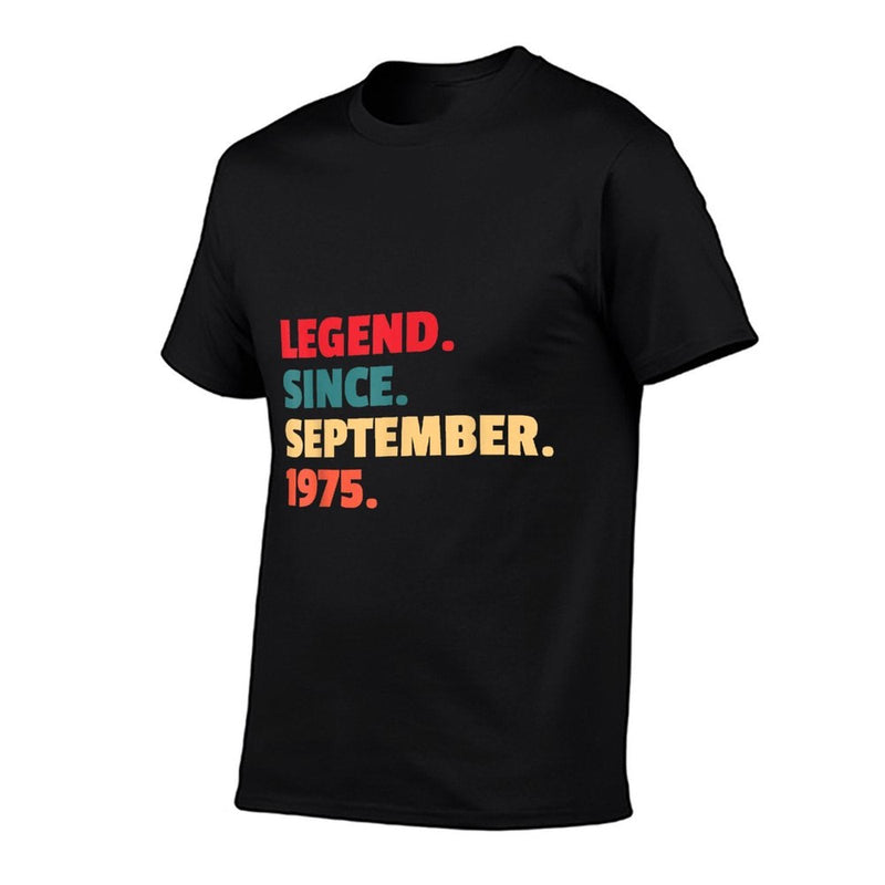 50th Birthday Legend Since September 1975 Retro  Tagless Design T-Shirt