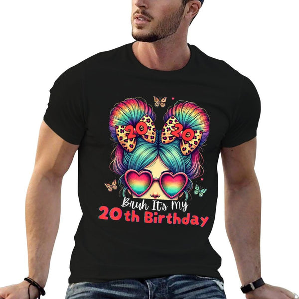 Bruh It's My 20th Birthday Retro 20 Year Old Birthday Girl  Graphic-printed T-Shirt