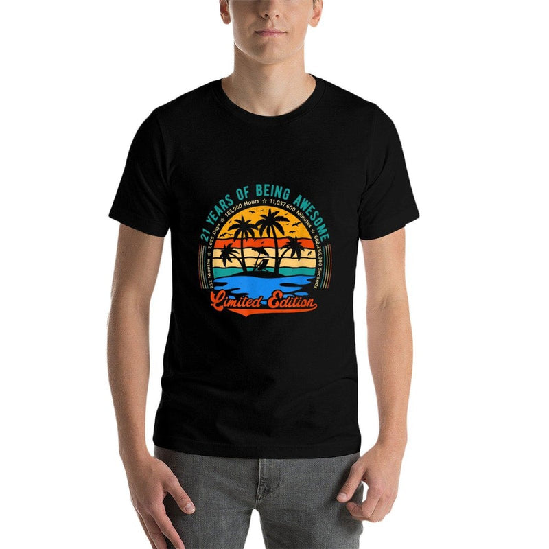 21 Years Old Limited Edition Palm Tree Vintage 21st Birthday  Wrinkle-resistant T-Shirt