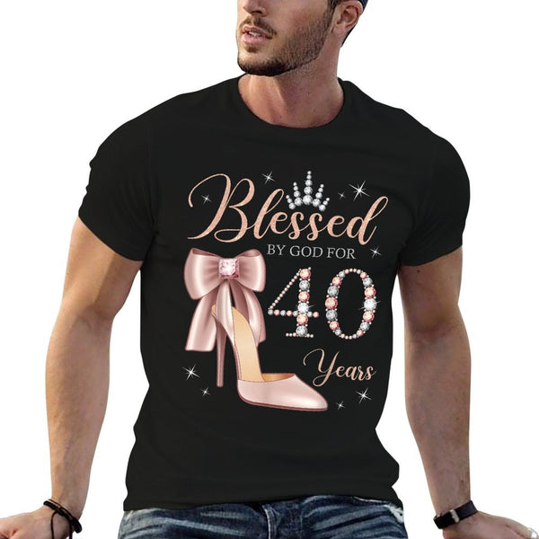 Blessed By God For 40 Years Old 40th Birthday Party Queen  Slim-fit Cut T-Shirt