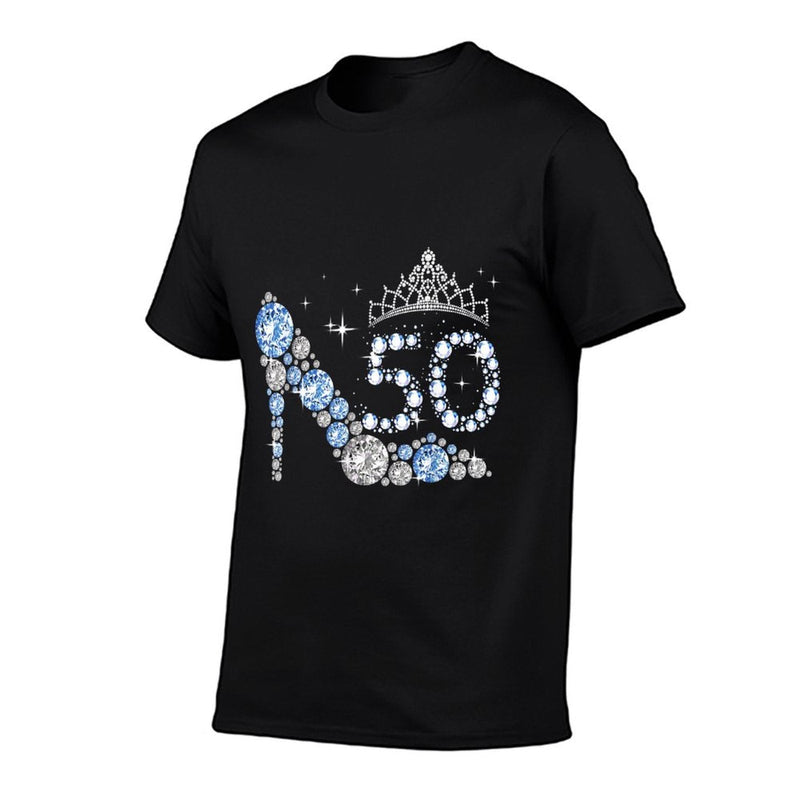 Mb 50th Birthday Diamond High Heels Crown Sparkling Women  Wrinkle-resistant T-Shirt