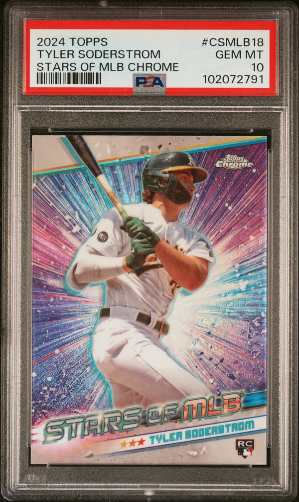 Graded 2024 Topps Tyler Soderstrom #CSMLB18 Stars of MLB Chrome Rookie RC Baseball Card PSA 10 Gem Mint