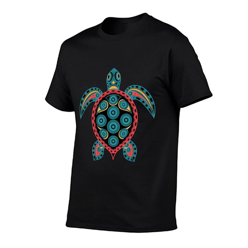 Tribal Tattoo Art Hawaiian Maori Sun Sea Turtle  Relaxed-fit T-Shirt
