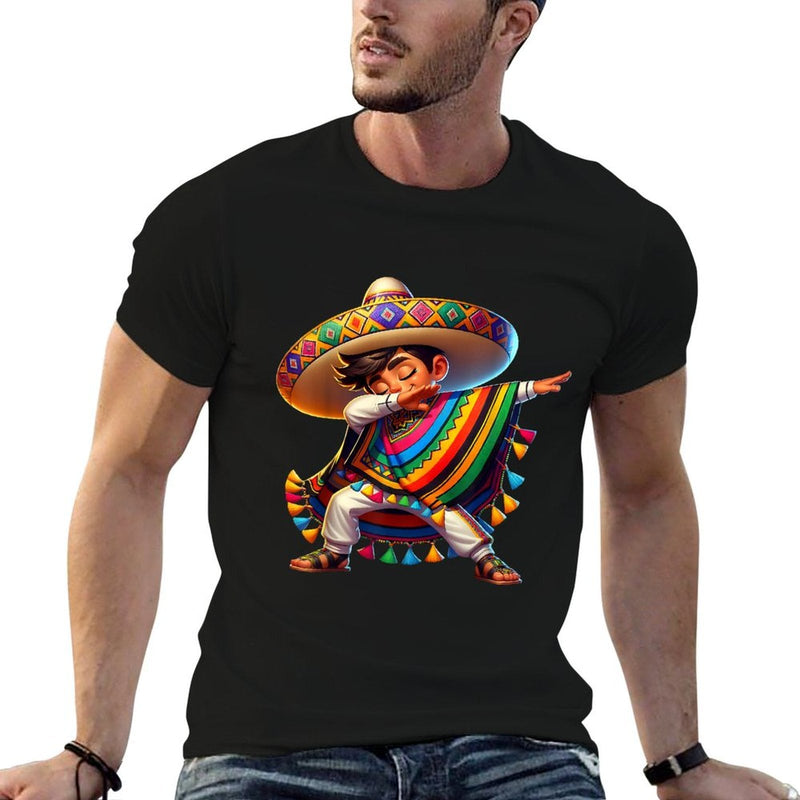 Mexican Boy Dabbing Poncho Cinco De Mayo  Easy-care T-Shirt