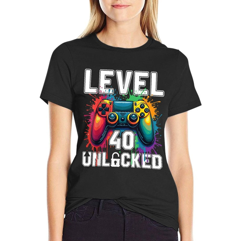 Level 40 Unlocked Funny Video Game Theme 40th Birthday  Odor-resistant T-Shirt