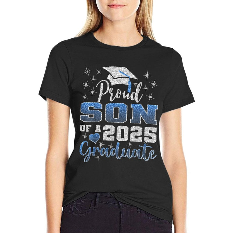 Super Proud Son of 2025 Graduate Awesome Family College  Fade-proof Color T-Shirt