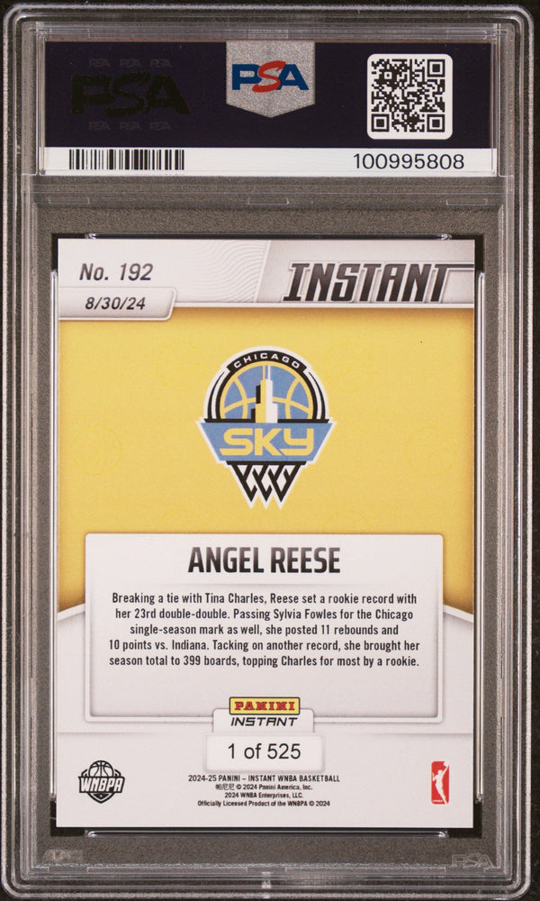 Graded 2024 Panini Instant WNBA Angel Reese #192 Rookie RC Basketball Card PSA 10 Gem Mint
