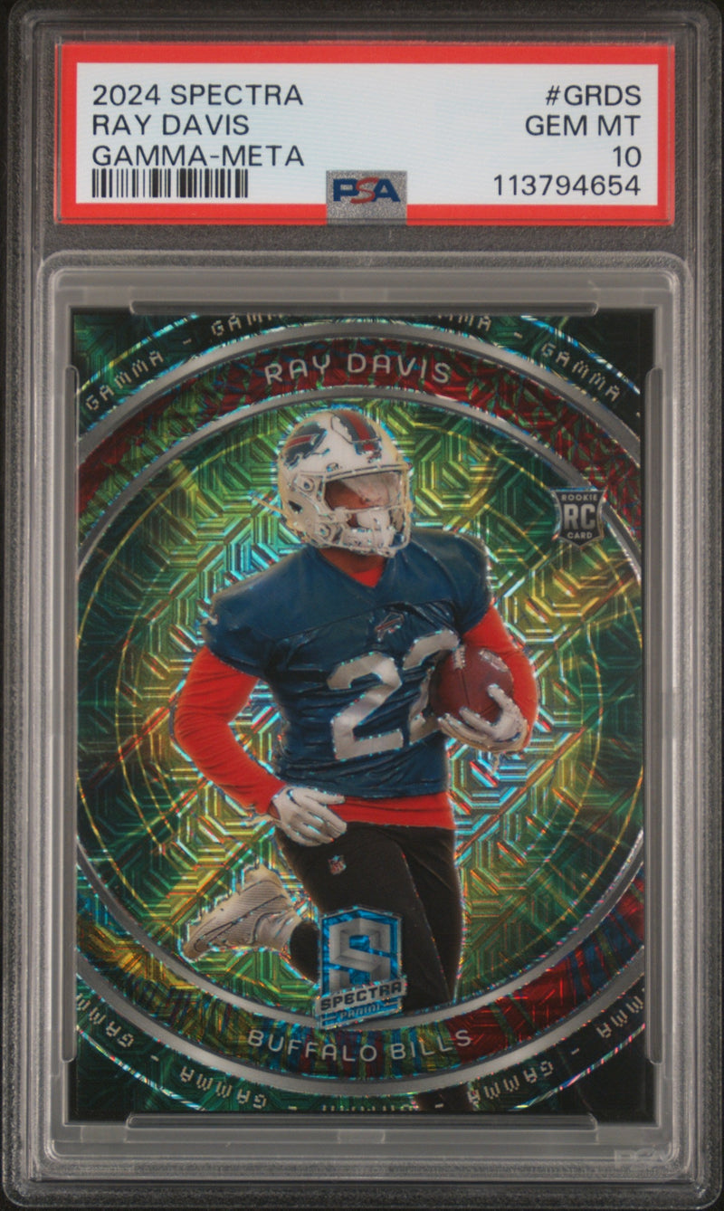 Graded 2024 Panini Spectra Ray Davis #GRDSS Gamma Meta /30 Rookie RC Football Card PSA 10 Gem Mint