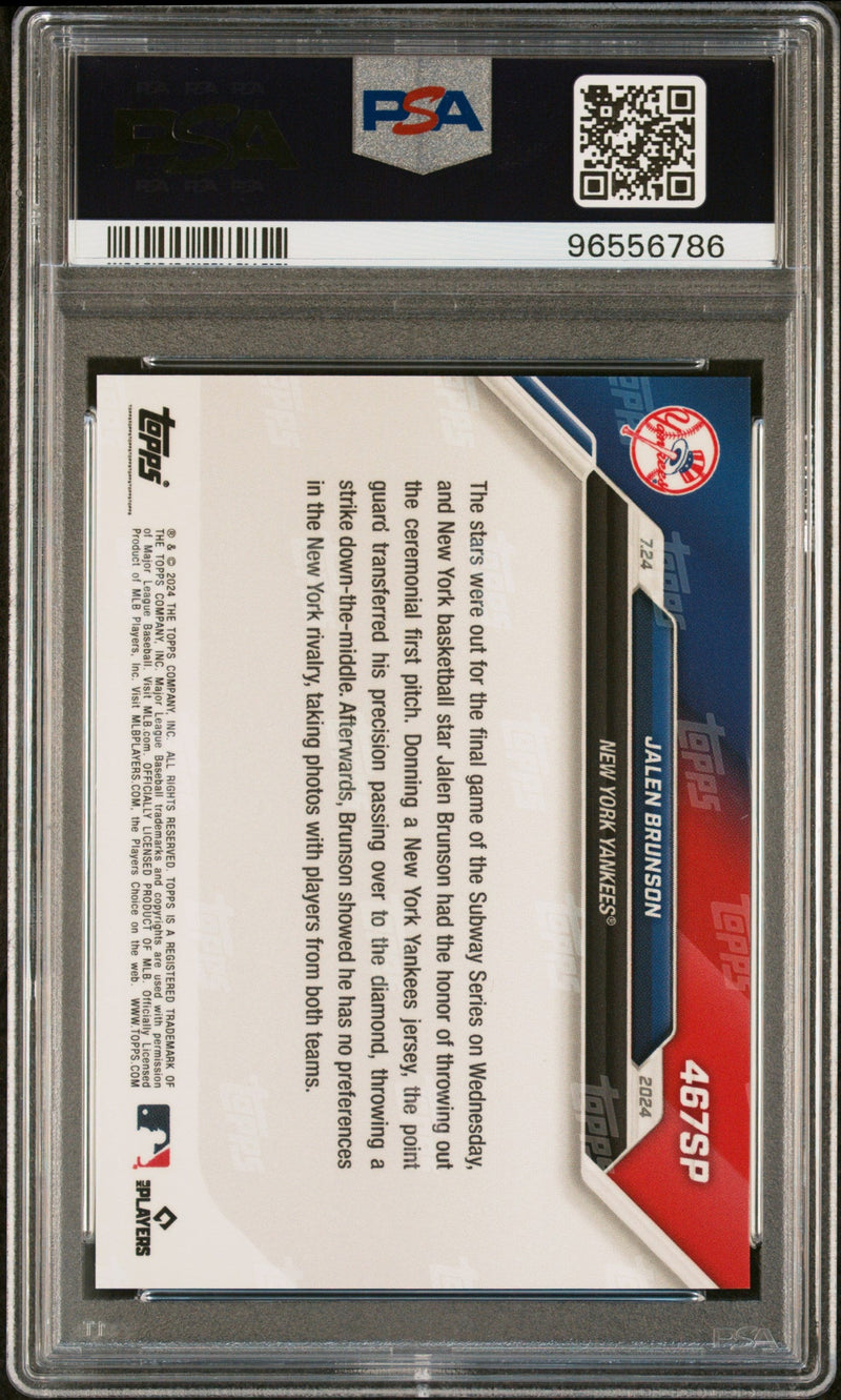 Graded 2024 Topps Now Jalen Brunson #467SP Baseball Card PSA 8 Near Mint