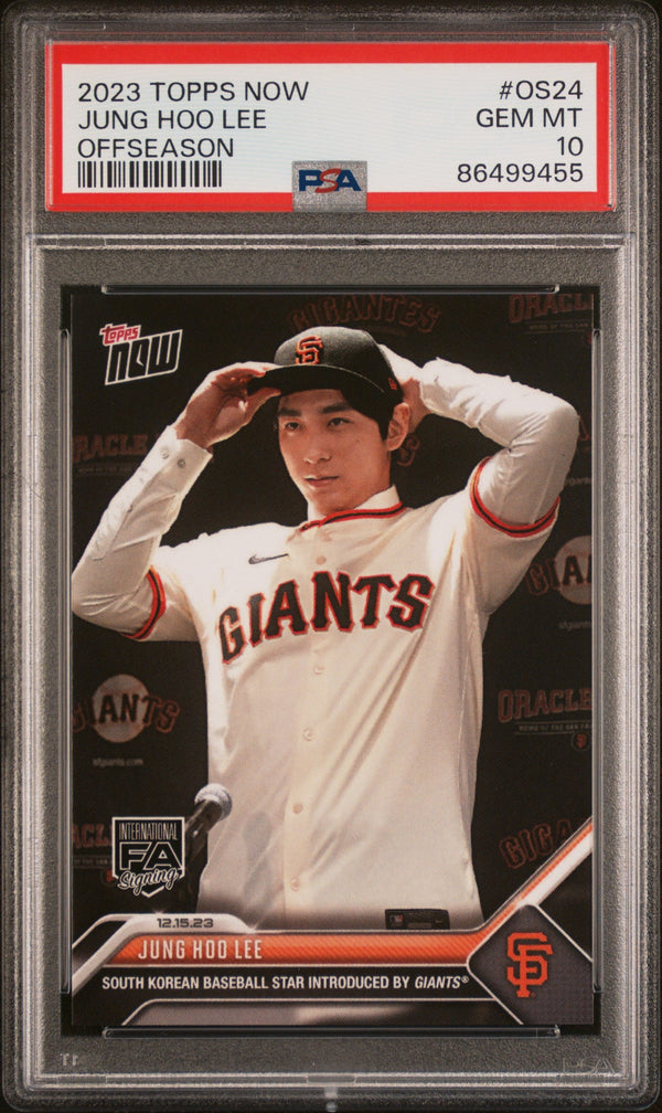 Graded 2023 Topps Now Jung Hoo Lee #OS24 Offseason Rookie RC Baseball Card PSA 10 Gem Mint