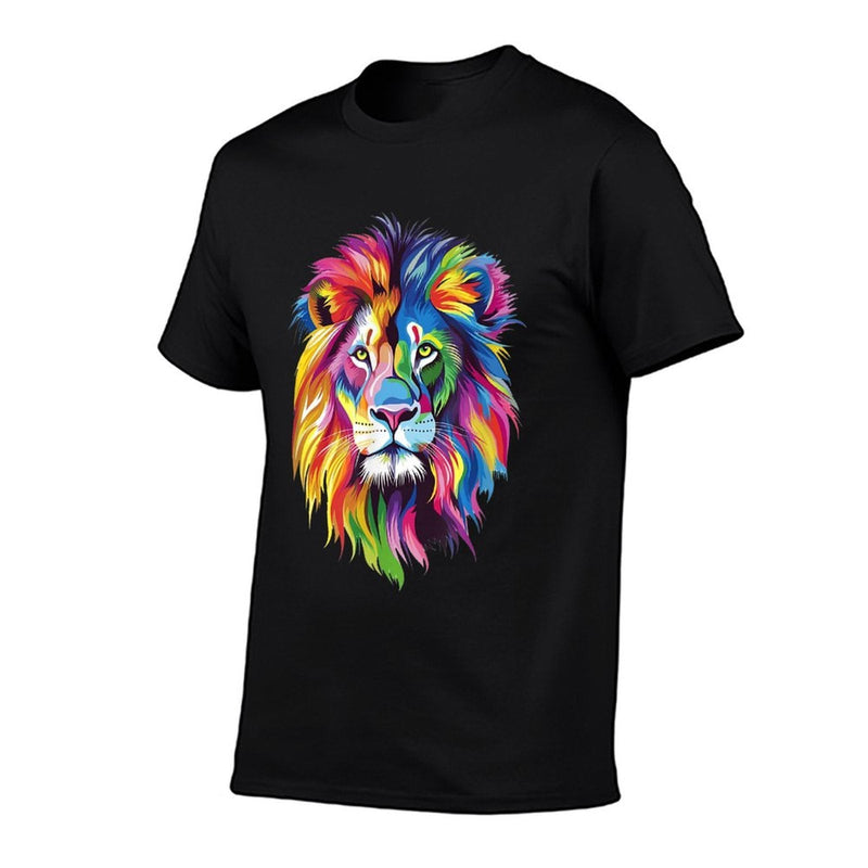 Vibrant Rainbow Lion Art for Bold Animal Lovers  Stretchy T-Shirt