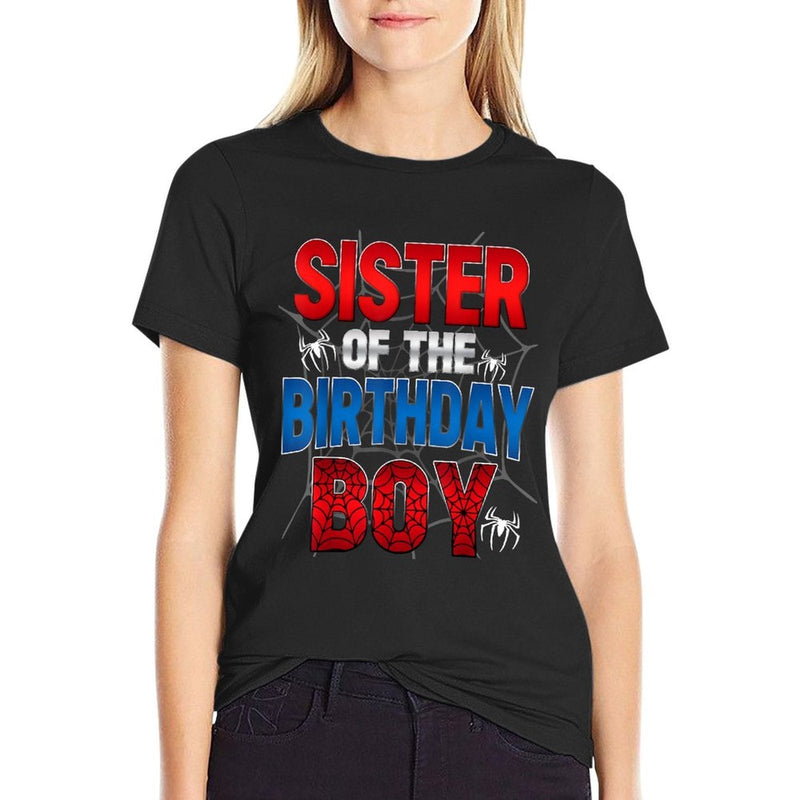 Sister Of The Birthday Boy Matching Family Spider Web  Soft T-Shirt