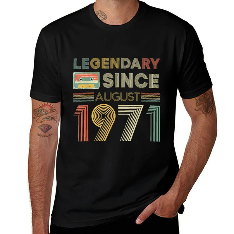 Legendary Since Tape Bday August 1971 50Th Birthday  Stretchy T-Shirt