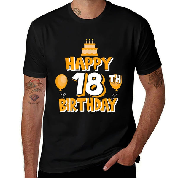 Happy 18th Birthday Party Idea For Friends  Eco-friendly Material T-Shirt