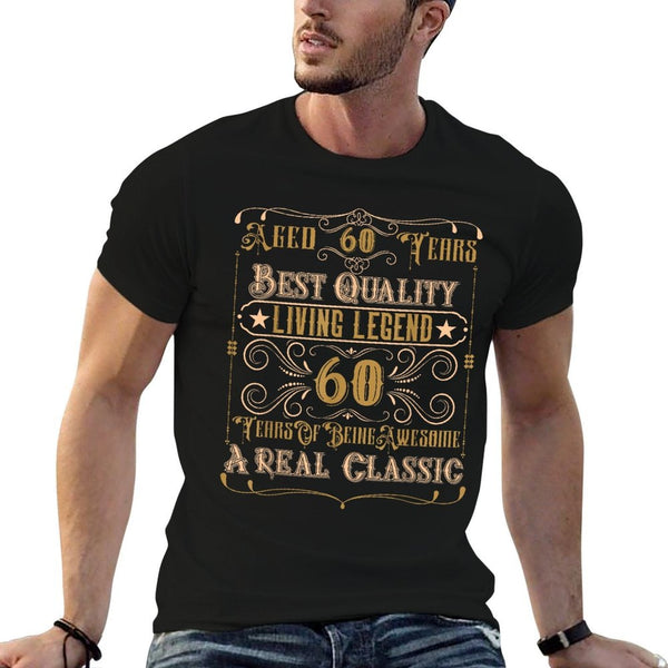Vintage 60th Birthday Clothing - Men 60th Birthday  Summer-ready Fabric T-Shirt