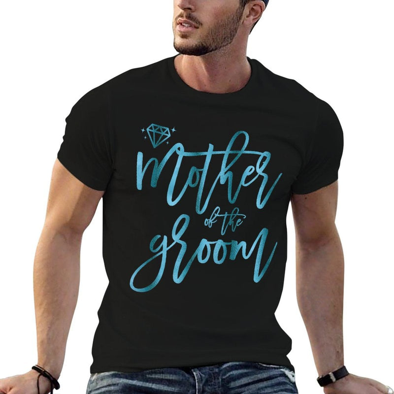 Womens Bridal Partys Teal Mother Of The Groom Cute  Summer-ready Fabric T-Shirt