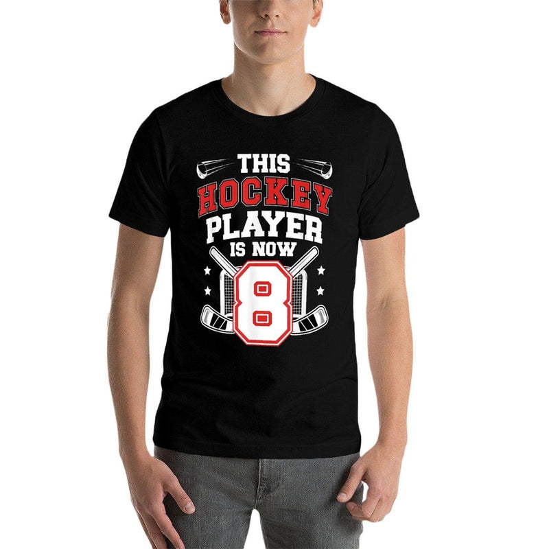 8th Ice Hockey Birthday Eight Year Old Ice Hockey Player  Affordable Price T-Shirt