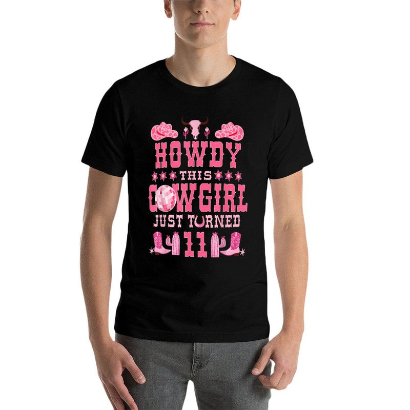 11yr Birthday Cowgirl Western 11Years Old Girl 11th Birthday  Wrinkle-resistant T-Shirt