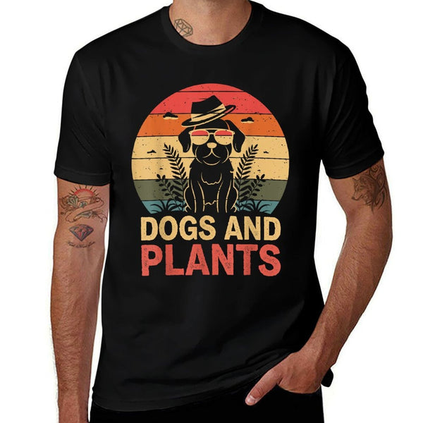 Dogs And Plants Funny Gardening Gardener Plant Lover  Breathable T-Shirt