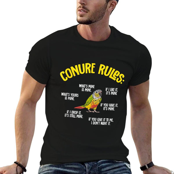 Green Cheek Conure Parrot Bird Conure Rules  Trendy Pattern T-Shirt