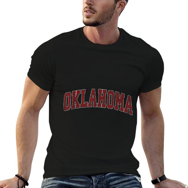 Oklahoma OK Retro Vintage Athletic Sports Design Red Style  Trendy Pattern T-Shirt