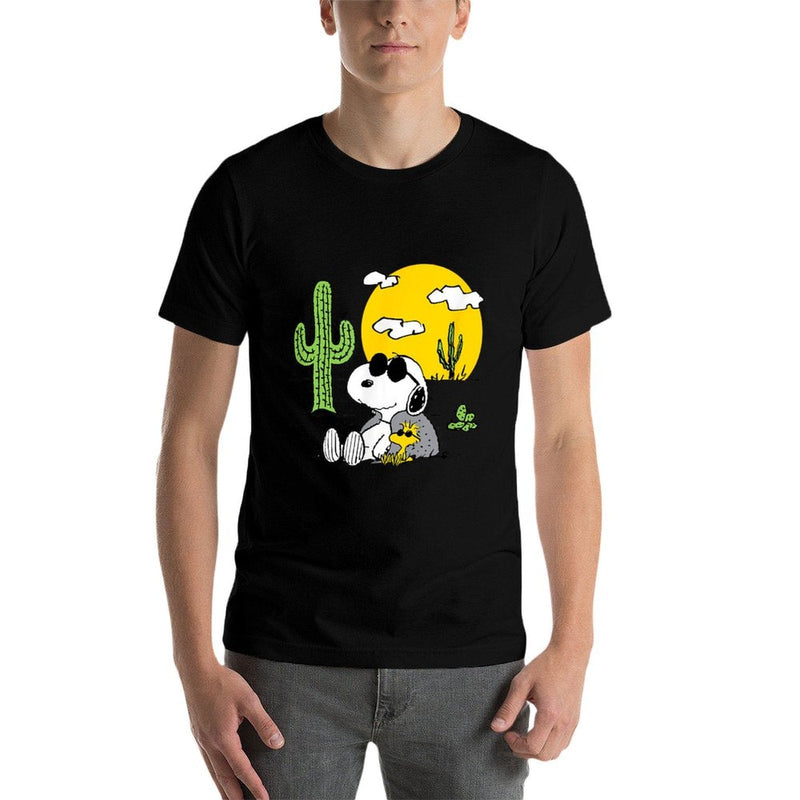 Peanuts - Summer - Snoopy  Woodstock Desert  Oversized Silhouette T-Shirt