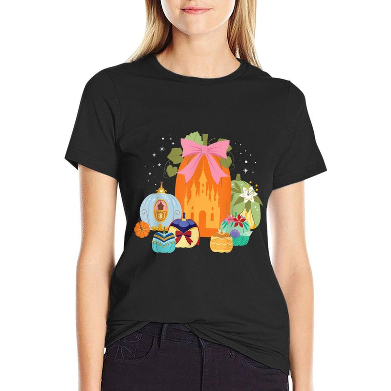 Disney Princess Pumpkins Fall Princesses And Pumpkin Castle  Durable T-Shirt