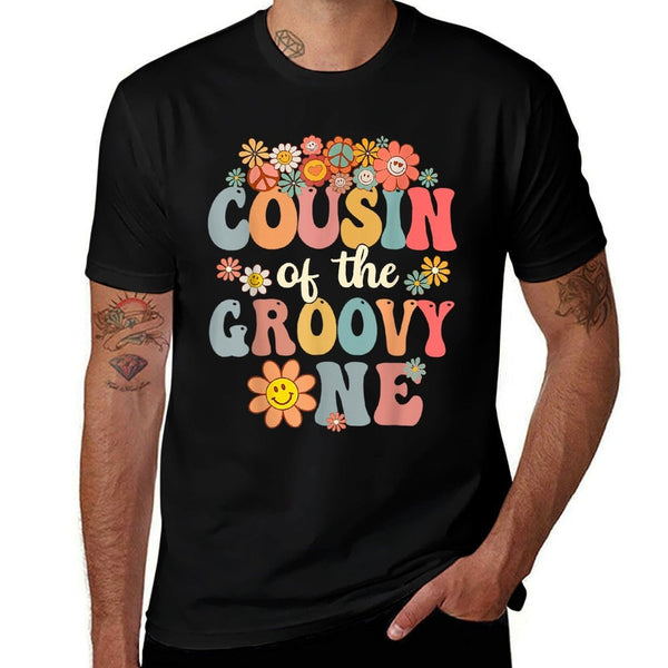 Cousin of Groovy One Matching Family 1st Birthday Party  Soft T-Shirt