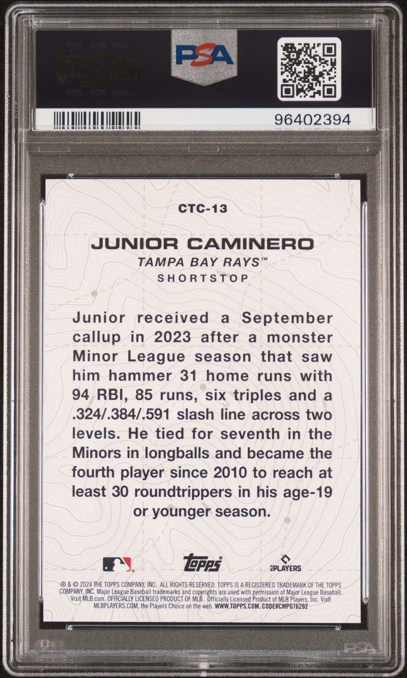 Graded 2024 Topps Junior Caminero #CTC13 City to City Rookie RC Baseball Card PSA 10 Gem Mint