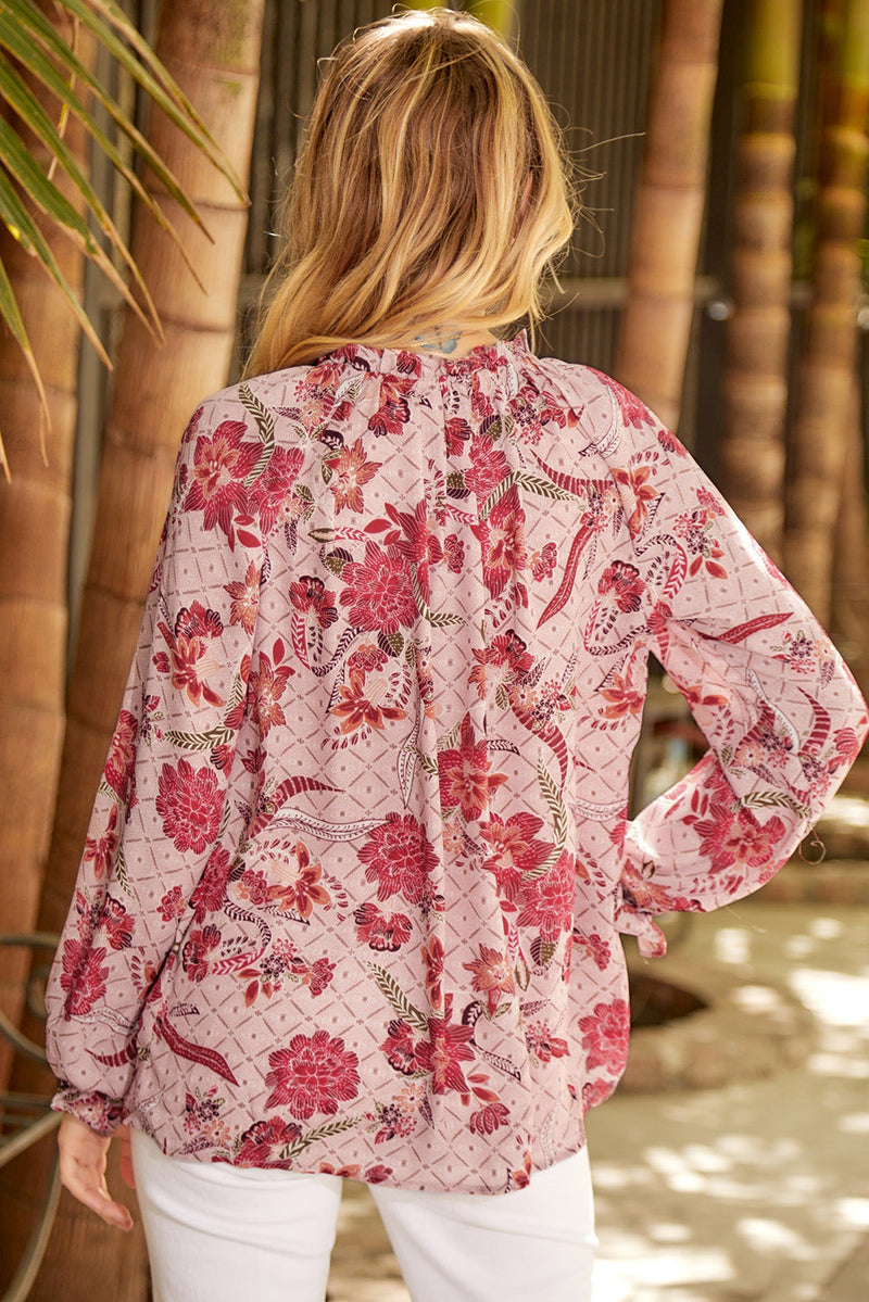 Bethany Floral Flounce Sleeve Blouse