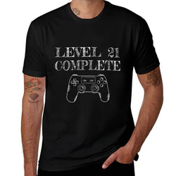 21st Birthday Gaming Level 21 Complete Men  Rolled Sleeves T-Shirt