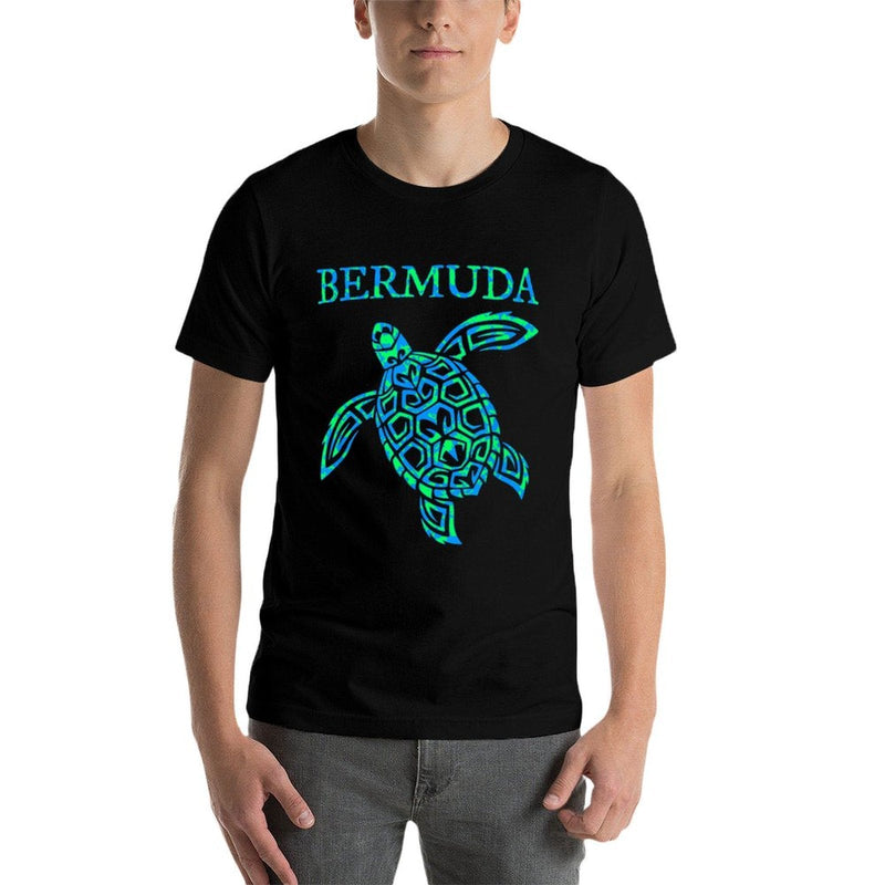Bermuda Sea Turtle Girls Boys Travel Souvenir Mens Womens  Polyester Blend T-Shirt